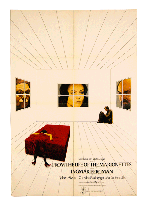 Original filmposter From the life of the marionettes Ingmar Bergman