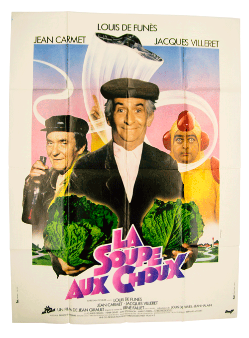 Louis de Funes poster original La Soupe Aux Choux