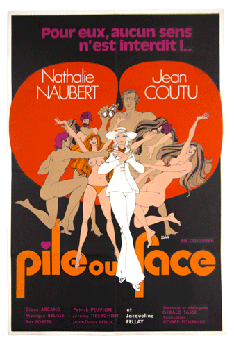 Pile ou face poster Rogier Fournier 1971 Erotic movie