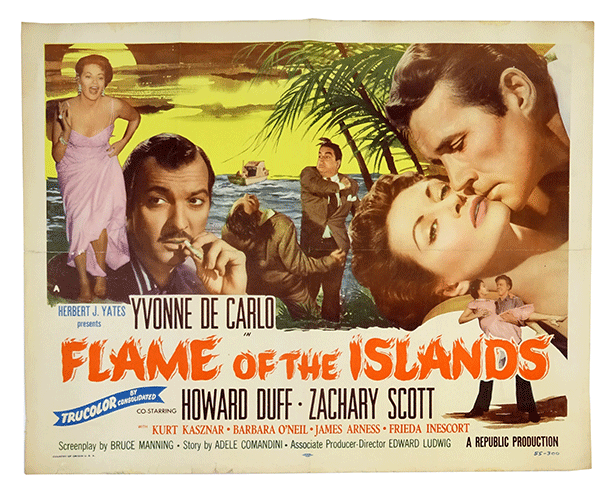 Flame of the Island film poster Cine Qua Non Amsterdam vintage movie poster
